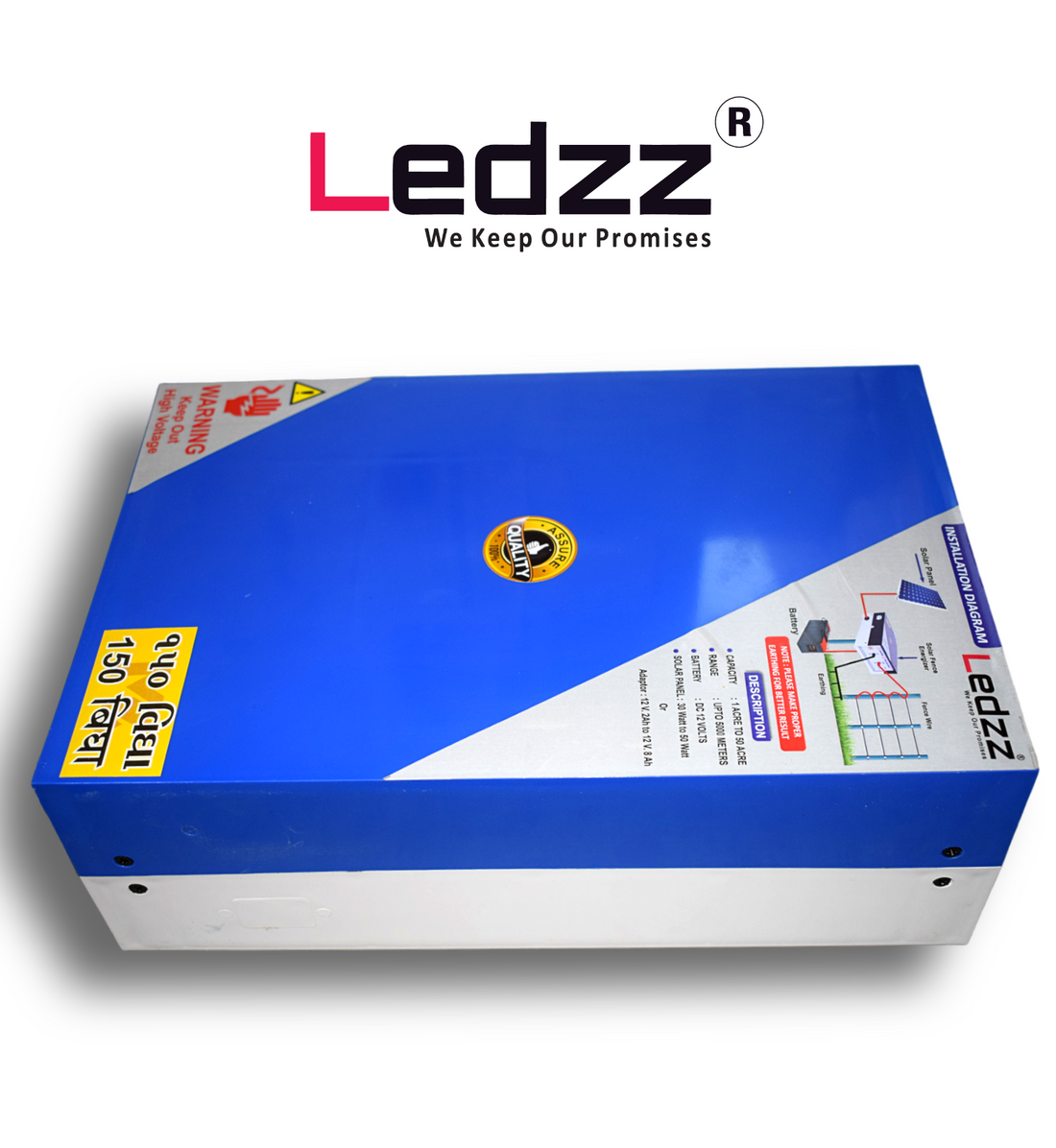 Solar Fence Energizer 60 Acre for Agricultural | Solar Fence Zatka Machine | AC 230V Power Supply Opretor Machine | Solar Panel Opretor Machine | 12V Battery Opretor Machine | Digital Display |  Day Night Auto Cut Off System | Pack Of 01