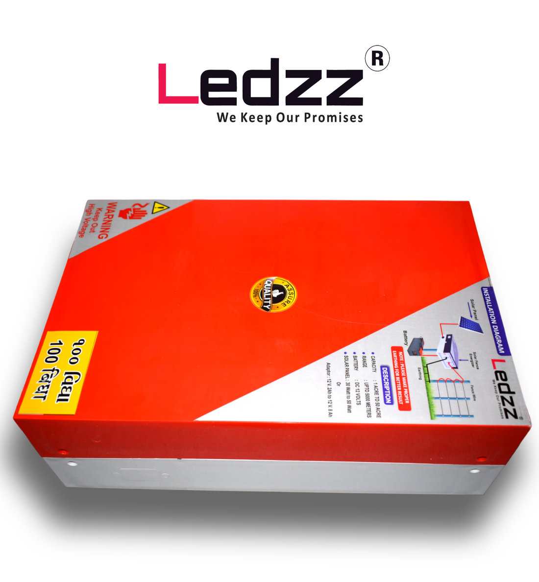 Solar Fence Energizer 40 Acre for Agricultural | Solar Fence Zatka Machine | AC 230V Power Supply Opretor Machine | Solar Panel Opretor Machine | 12V Battery Opretor Machine | Day Night Auto Cut Off System | Pack Of 01