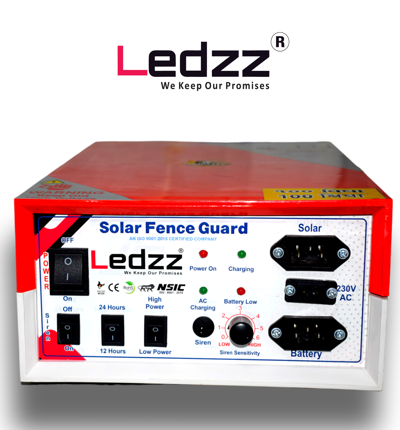 Solar Fence Energizer 40 Acre for Agricultural | Solar Fence Zatka Machine | AC 230V Power Supply Opretor Machine | Solar Panel Opretor Machine | 12V Battery Opretor Machine | Day Night Auto Cut Off System | Pack Of 01