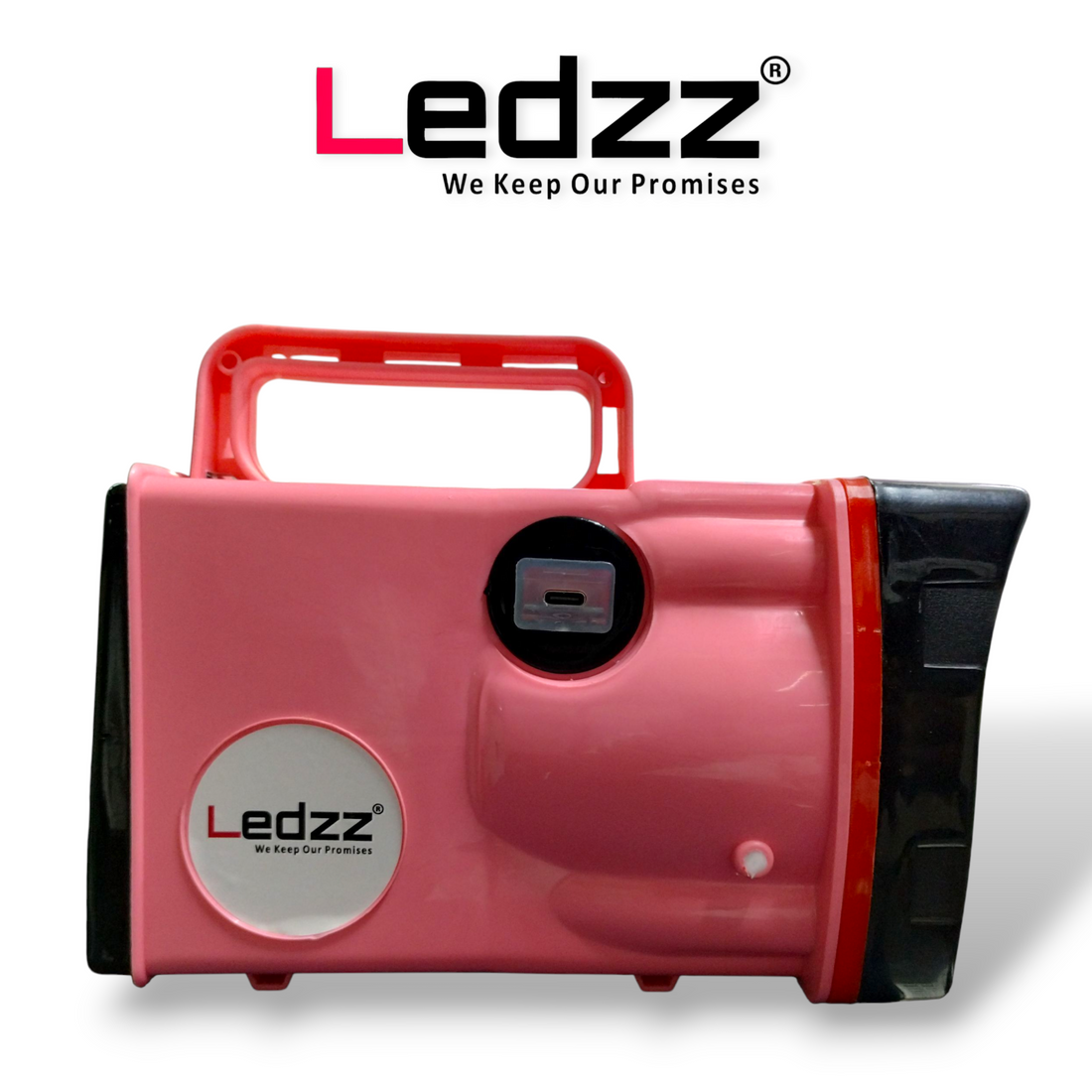 Lithium ion Torch | Rechargable Torch | 6000 mAh Battery | 10 Hrs Back Up | Bright Output With 50W LED Light | Long Range LED Torch for Outdoor Activities, Home | TYPE C Charging Cord  | 12 Months Warranty |  Pack 01 (PINK)