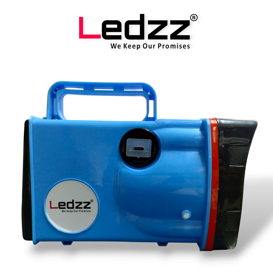 Lithium ion Torch | Rechargable Torch | 6000 mAh Battery | 10 Hrs Back Up | Bright Output With 50W LED Light | Long Range LED Torch for Outdoor Activities, Home | TYPE C Charging Cord  | 12 Months Warranty |  Pack Of 01 (LIGHT SKY BLUE)