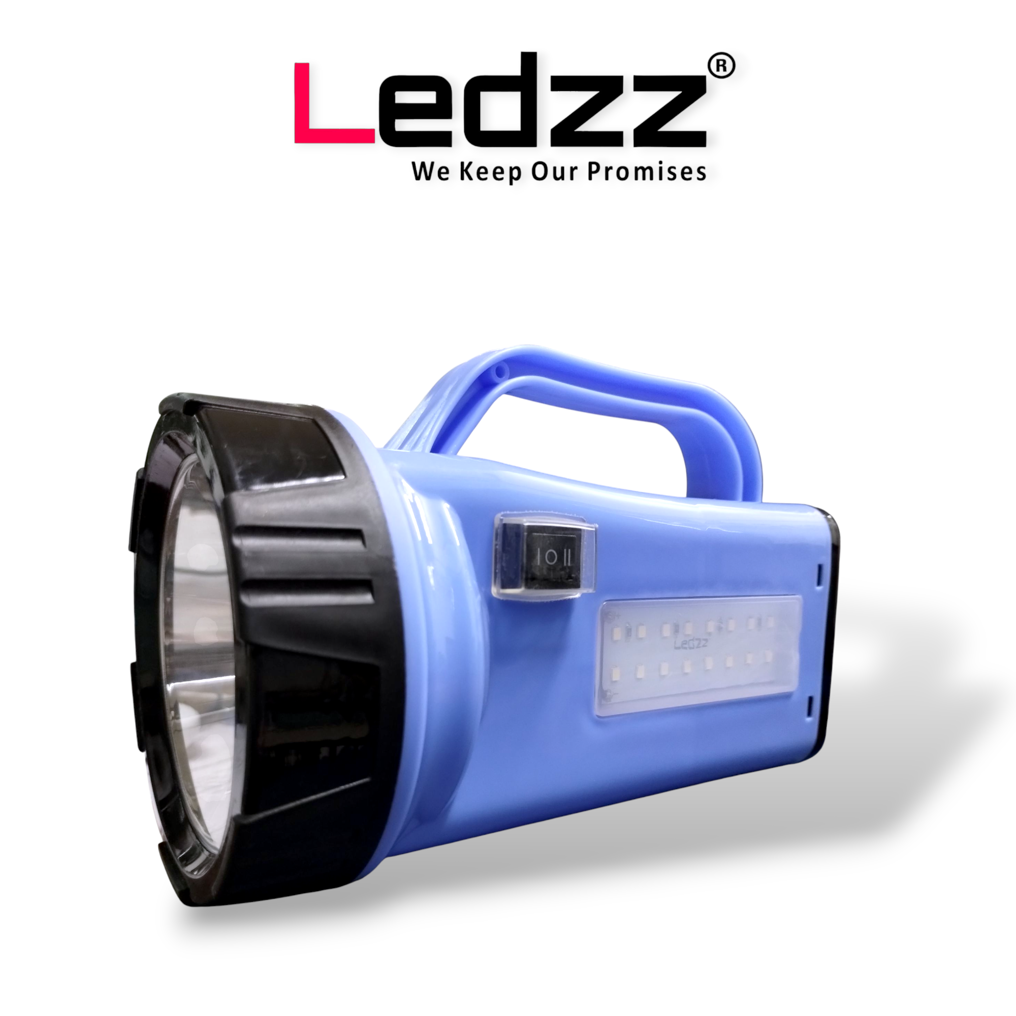 Lithium ion Torch | Rechargable Torch | 6000 mAh Battery | 08 Hrs Back Up | Bright Output With 75W LED Light | Long Range LED Torch for Outdoor Activities, Home | TYPE C Charging Cord  | 12 Months Warranty | Pack Of 01 (BLUE)
