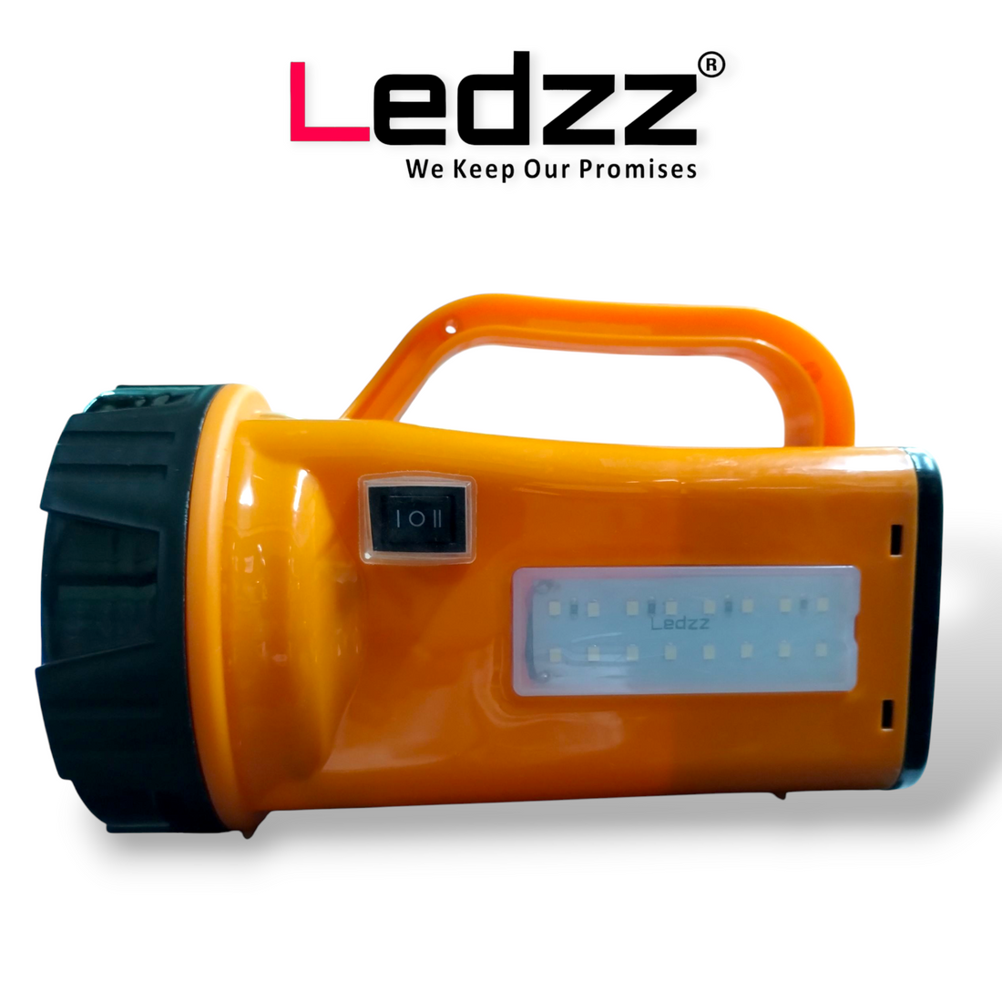 Lithium ion Torch | Rechargable Torch | 6000 mAh Battery | 08 Hrs Back Up | Bright Output With 75W LED Light | Long Range LED Torch for Outdoor Activities, Home | TYPE C Charging Cord  | 12 Months Warranty | Pack Of 01 (ORENGE)