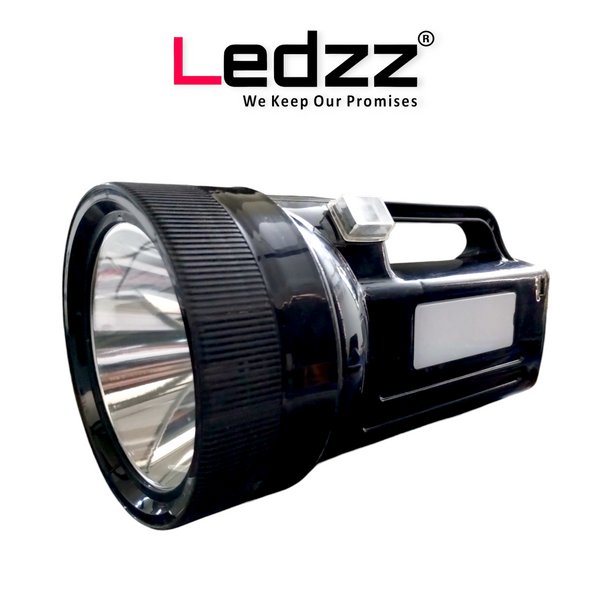 Lithium ion Torch | Rechargable Torch | 10000 mAh Battery | 10 Hrs Back Up | Bright Output With 150W LED Light | Long Range LED Torch for Outdoor Activities, Home | TYPE C Charging Cord  | 12 Months Warranty |  Pack Of 01 (BLACK)