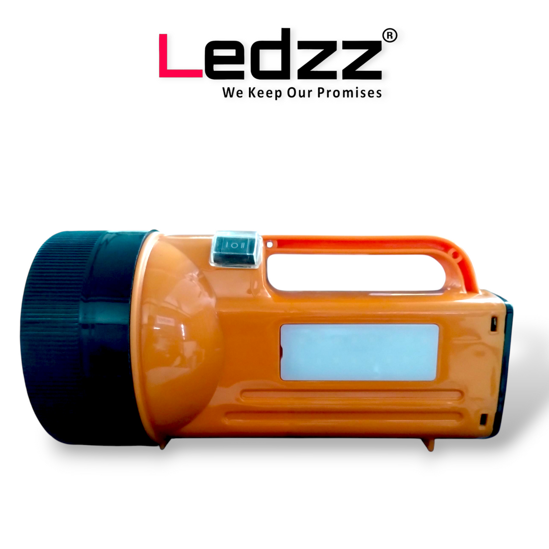 Lithium ion Torch | Rechargable Torch | 10000 mAh Battery | 10 Hrs Back Up | Bright Output With 150W LED Light | Long Range LED Torch for Outdoor Activities, Home | TYPE C Charging Cord  | 12 Months Warranty |  Pack Of 01 (ORENGE)